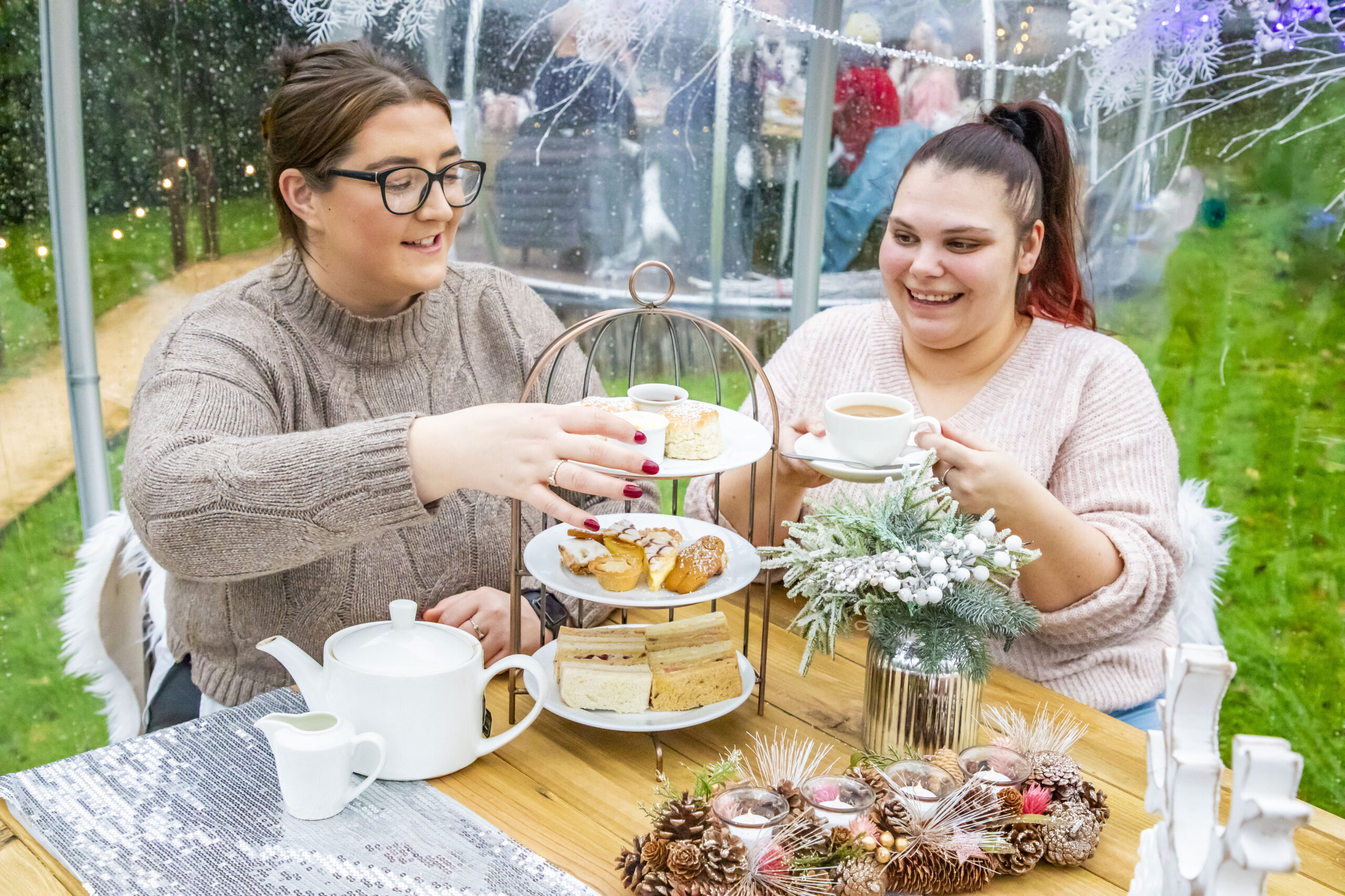 festive afternoon tea Work colleges partying